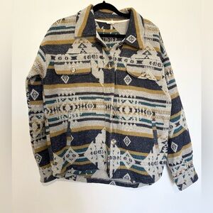 Mystree Aztec shacket wool blend rodeo country western size large